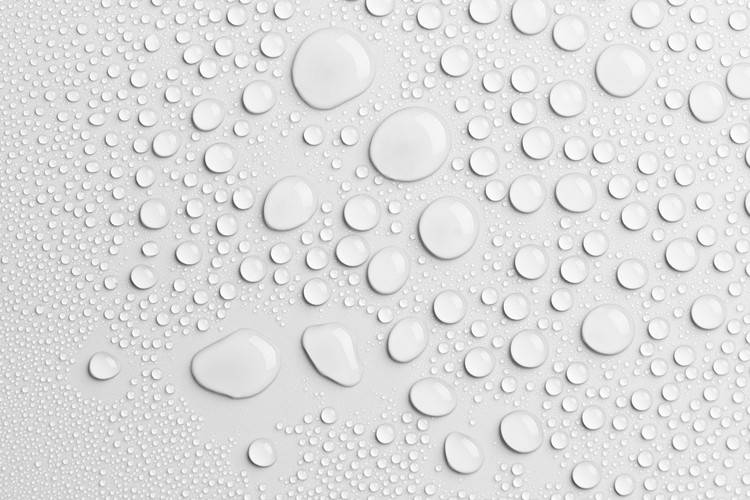 White background, water drops texture design
